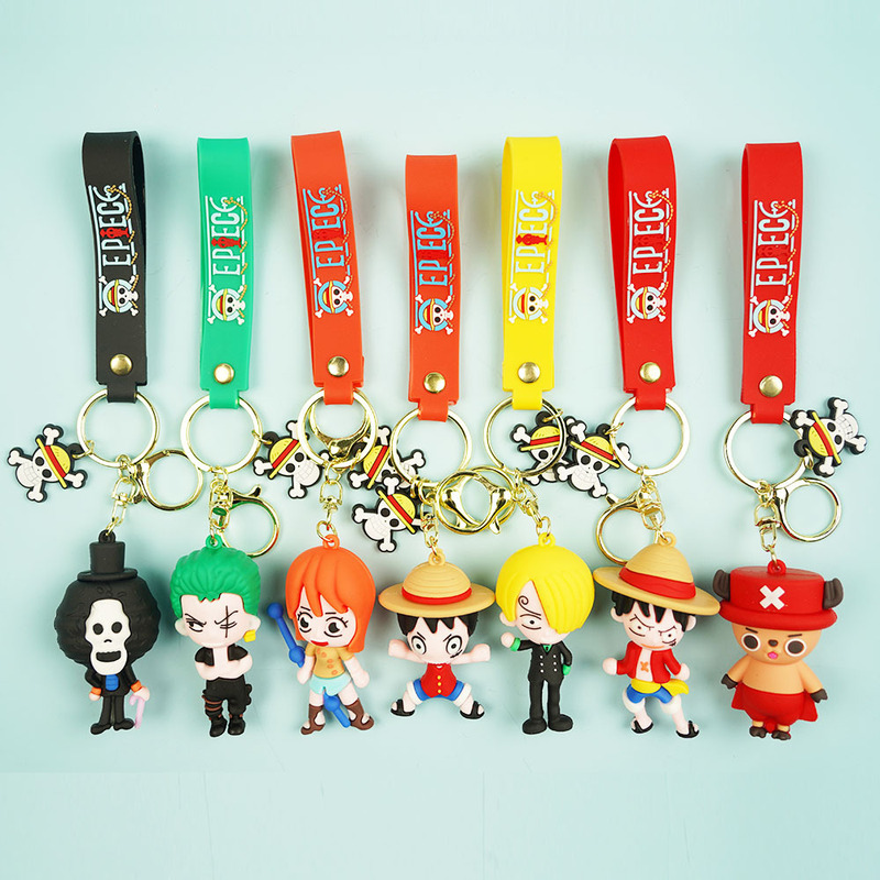 Cartoon One Piece Keychain Pendant for Men and Women, Couple's Bag and Car Decoration