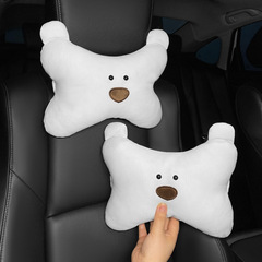 Car Headrest Four Seasons Universal Ice Silk Cardboard Style Teddy Bear Bestselling Item Neck and Waist Support Car Headrest Universal Small Car Headrest
