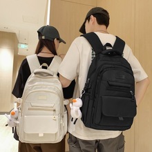 工装书包女大学生新款时尚大容量电脑双肩包轻便背包男士旅行包潮