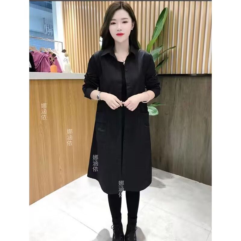 秋季新款中长色衬衫防晒风衣女春秋装韩版时尚洋气百搭上衣外套|undefined