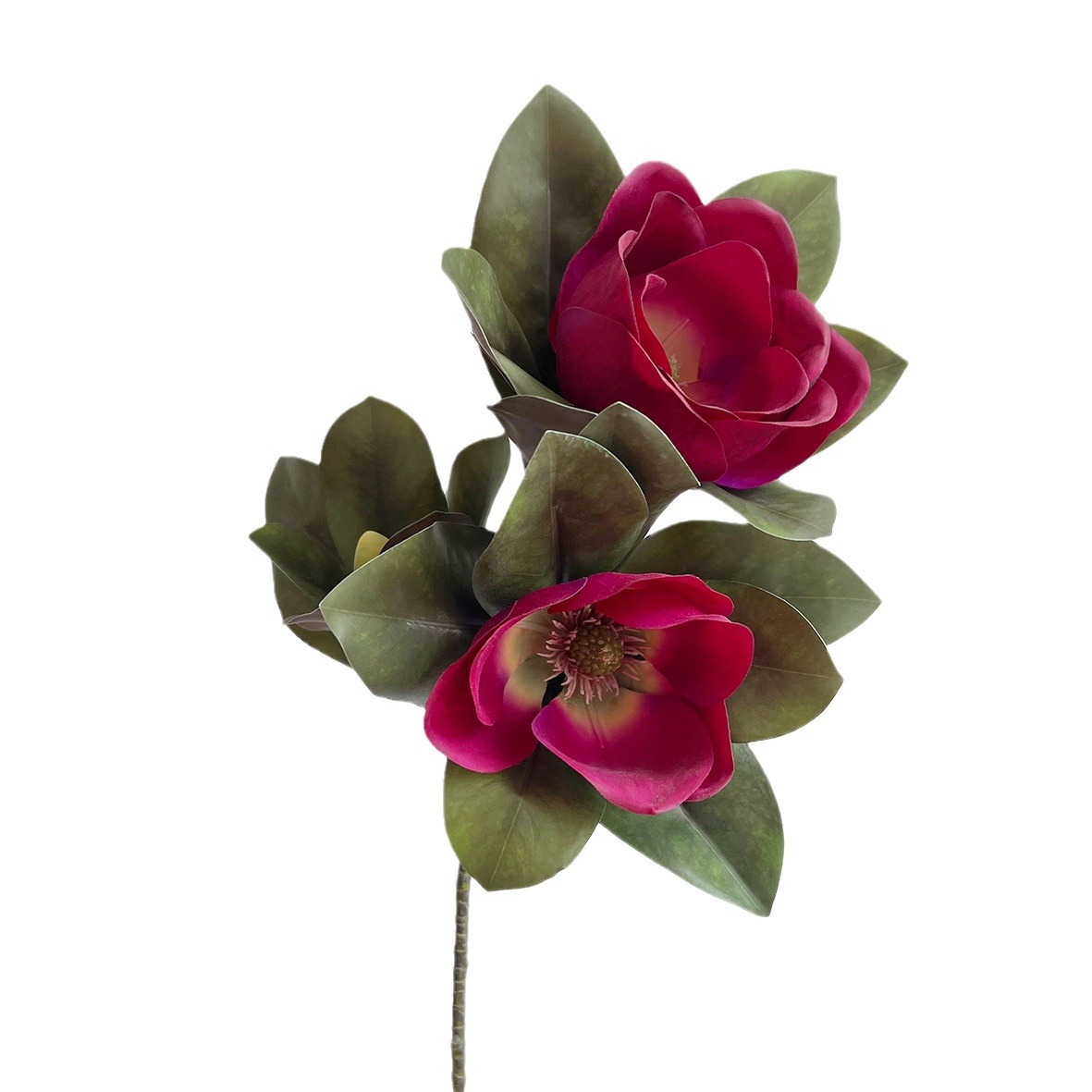 Gran rama de precio 3 cabezas sensación de mano Hangzhou flor de imitación magnolia vestido para el hogar accesorios de fotografía ramo de mesa de boda