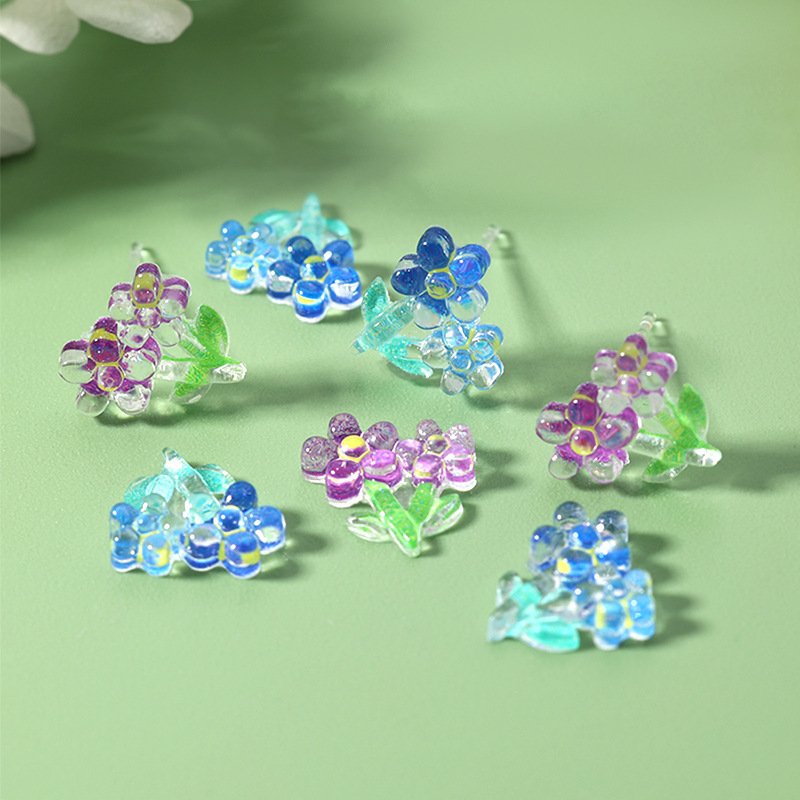 Nail Art Ice Transparent Full Sticker Stereo Flower Jewelry Fairy Versatile Resin Flower Nail Sticker DIY Accessories Wholesale