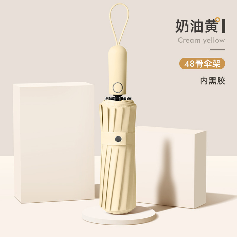 Paraguas plegable automático de 48 huesos paraguas a prueba de sol a prueba de lluvia de doble uso para hombres grandes resistentes al viento