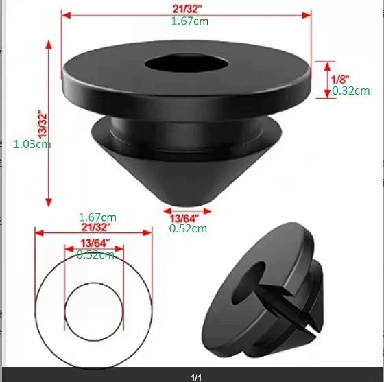 Резиновые втулки для кабельных ограждений, подходящие для защитных рукавов для кабеля диаметром 0,32 см, 5/32 см, 3/16 см.