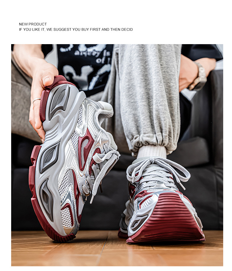 2025 Men's Summer Casual New Youth Sports Style Thick-Soled Dad Shoes Unique Niche Breathable Height Increasing_vogvips.com