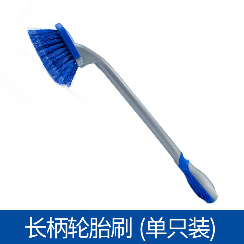 긴 손잡이 파란색 타이어 브러시