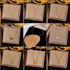 【优选项链1】跨境饰品通体不锈钢18k金时尚简约几何形配饰品批发