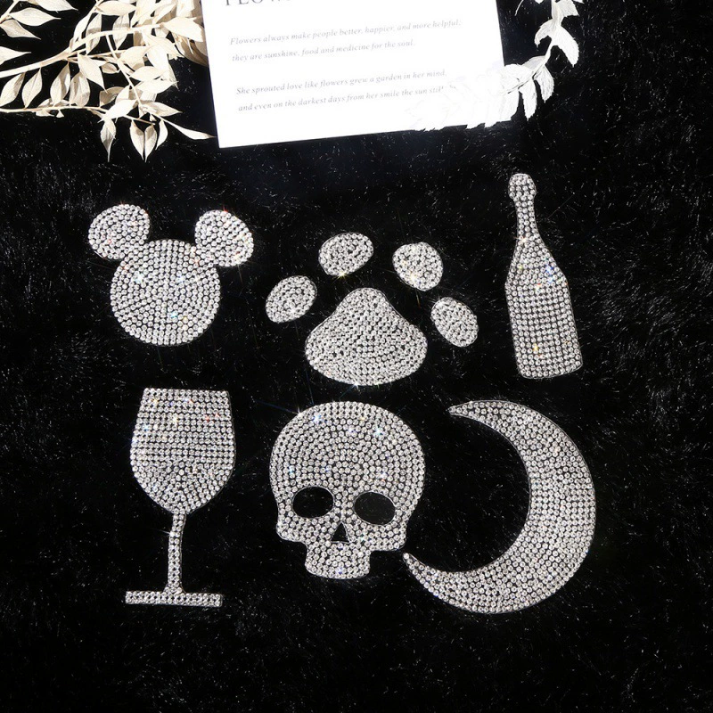 Новые креативные нашивки со стразами с разнообразными узорами, термоклеевые стразы, нашивки для декора одежды и багажа своими руками.