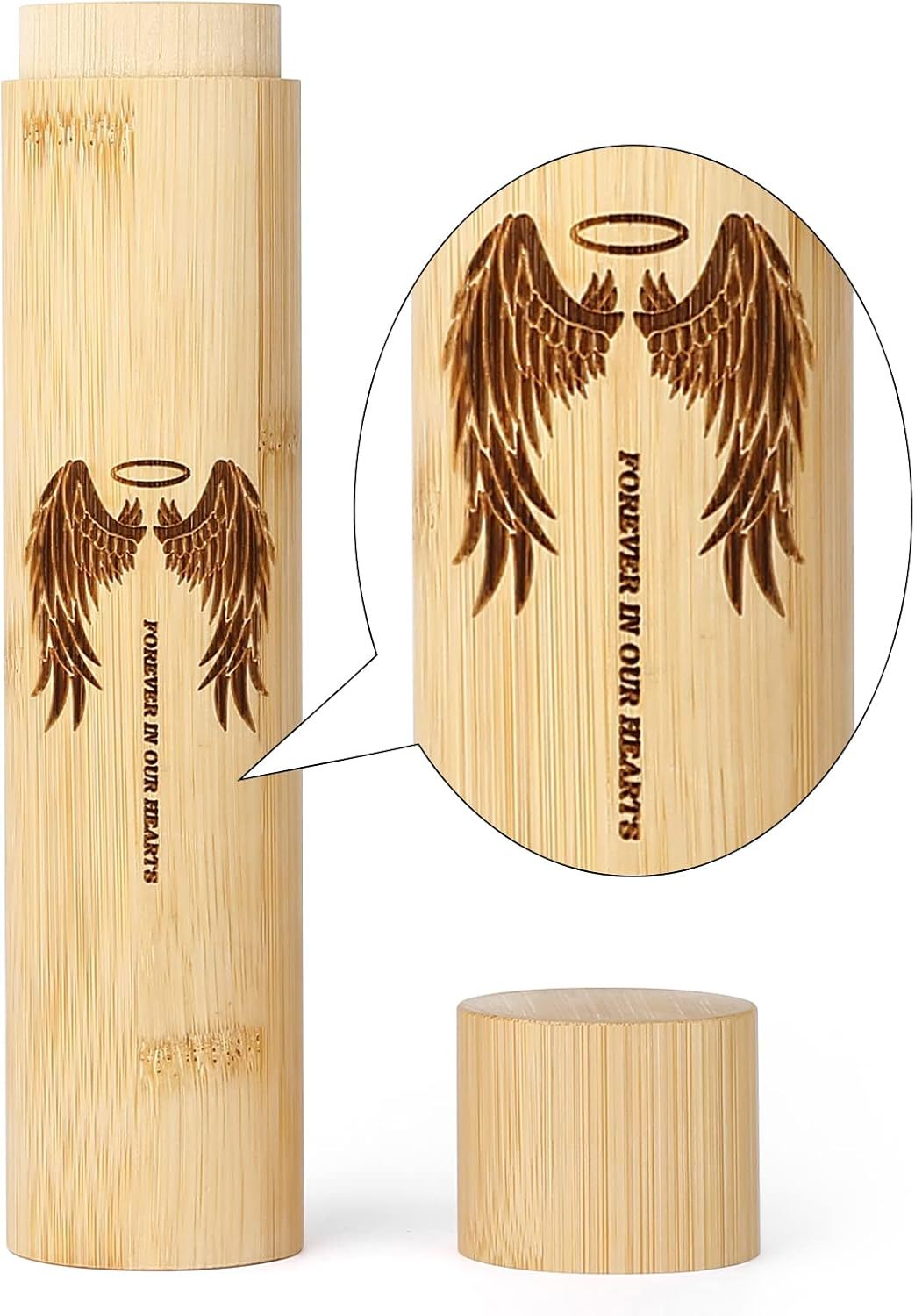 Caja de cenizas para mascotas, suministros funerarios para mascotas de bambú, caja de almacenamiento de cenizas, caja conmemorativa de pelo para mascotas, Amazon