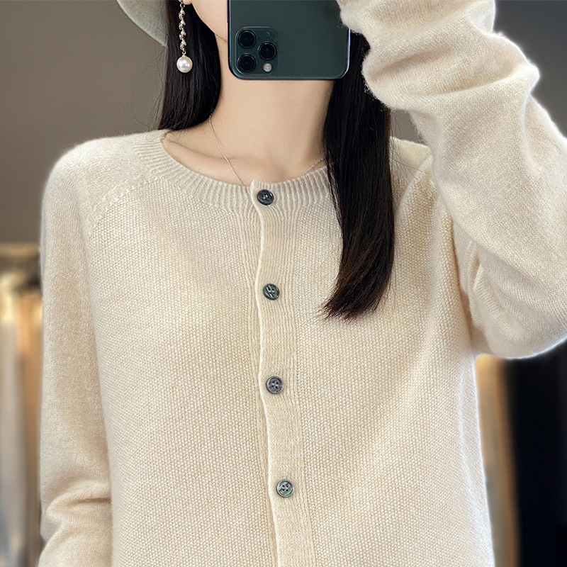 Korean Commuter Autumn and Winter New Women's Pure Wool Knitted Sweater V-Neck Cardigan Outer Wear Slim-Fit Women's Free Shipping Korean Commuter Autumn and Winter New Women's Pure Wool Knitted Sweater V-Neck Cardigan Outer Wear Slim-Fit Women's Free Shipping