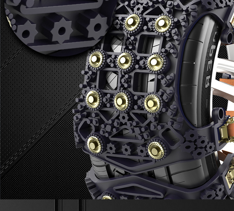 Car Tire Anti-Slip Chains for Sedans, Off-Road Vehicles, and Suvs, Universal Type with Rubber Gear Clips for Winter Snow Emergency Use
