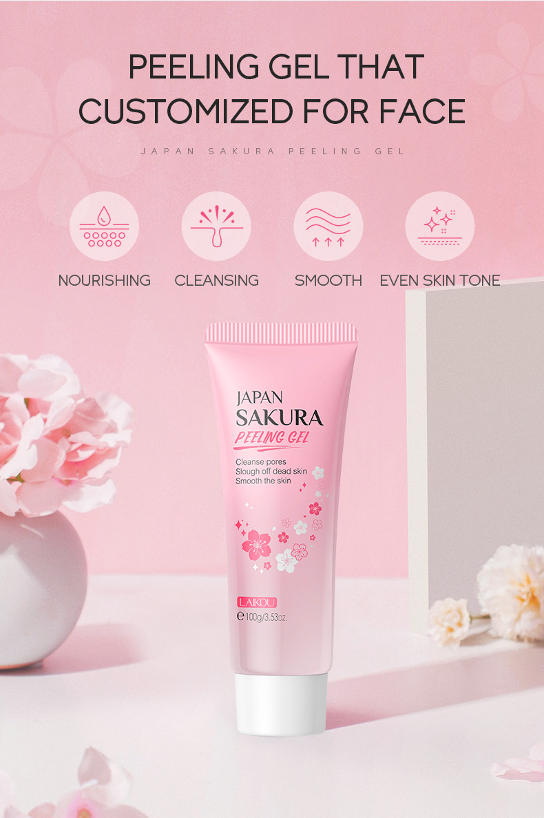 Cross-border LAIKOU Cherry Blossom 100g Body Exfoliating, Pore-cleansing, hydrating and moisturizing Skin care products Manufacturer wholesale undefined