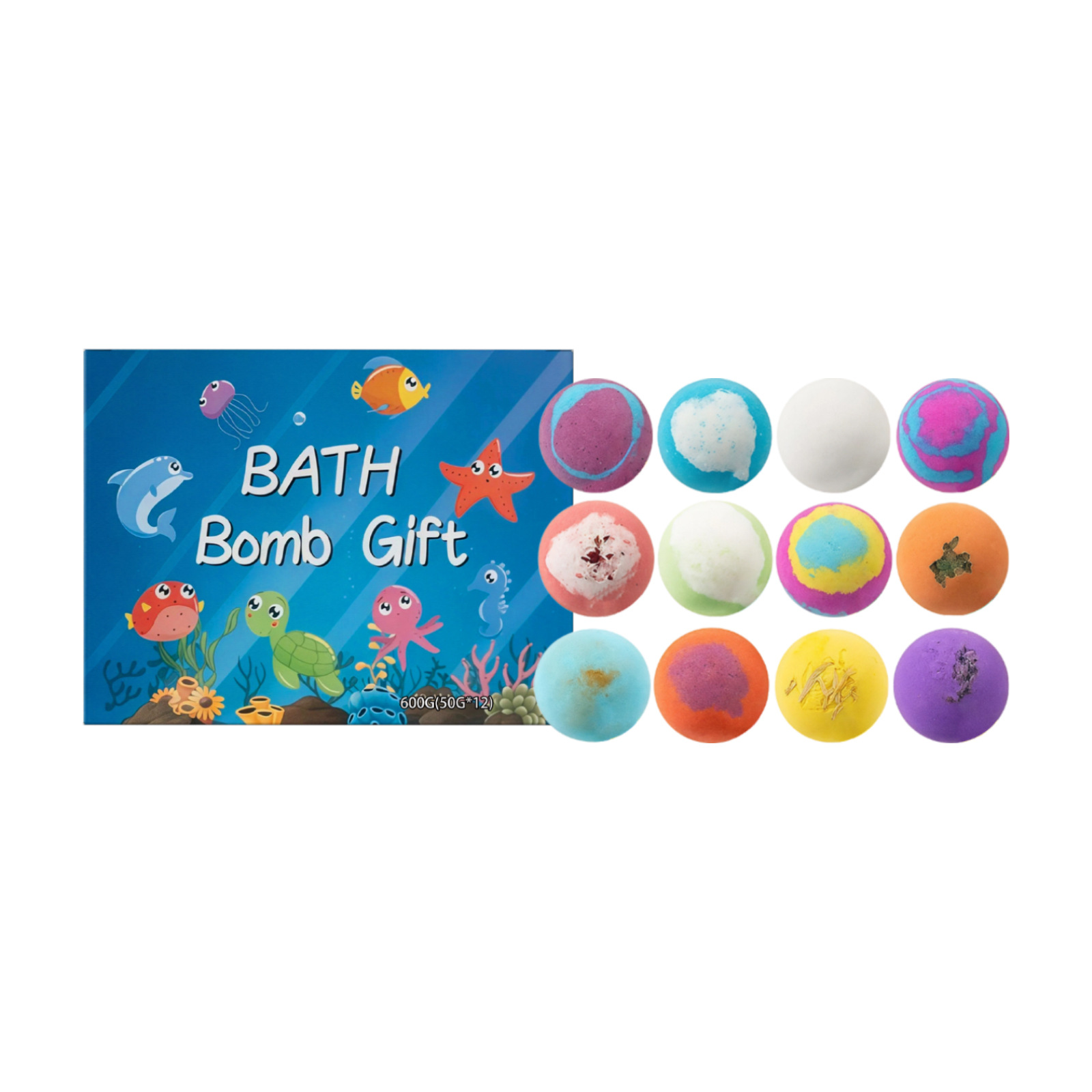 Toy Bath Ball Set Box with Mild Ingredients to Care For, Moisturize, and Clean the Body and Skin for Daily Bathing Care