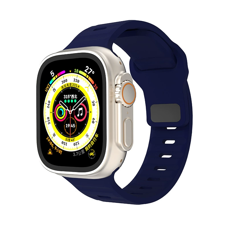 Подходит для Apple Watch Ultra9876543210 поколения SE, спортивный силиконовый ремешок с квадратной пряжкой и бриллиантами, новая модель