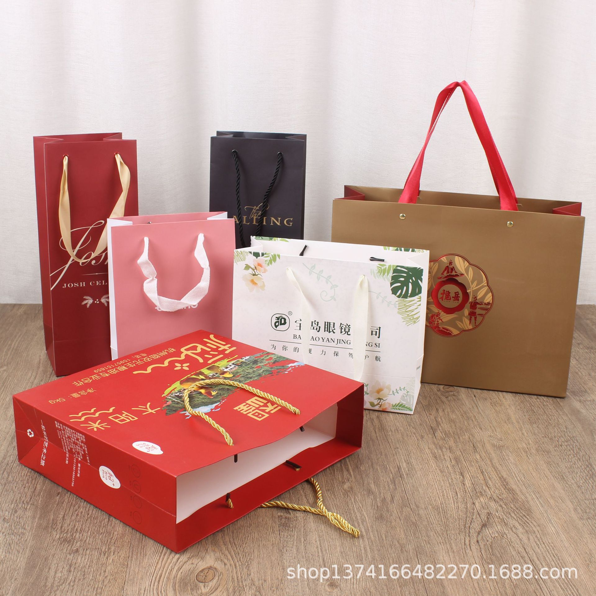 特产烫金烫银压纹茶叶纸袋 服装店购物手提袋 液压保健品礼盒拎袋