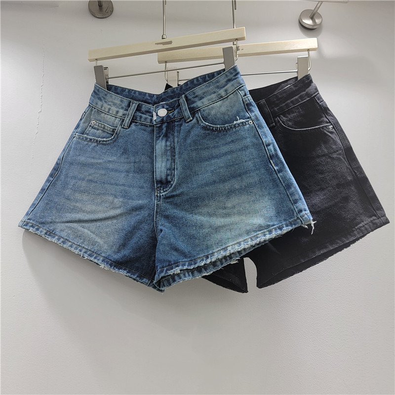 Pantalones Cortos Jeans de Tiro Alto para Mujer Denim