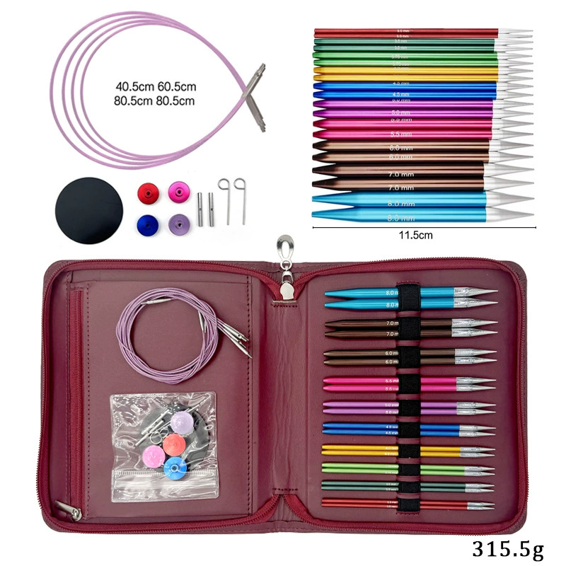 Трансграничная алюминиевая цветная игла для шитья для шерстяной одежды инструмент ручной вязки 9 Съемная кольцевая игла