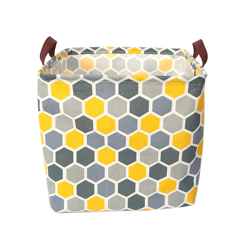 Cesta de almacenamiento cuadrada cesta de almacenamiento de artículos diversos de organización plegable tela para el hogar cesta de almacenamiento de algodón y lino cesta de lavandería