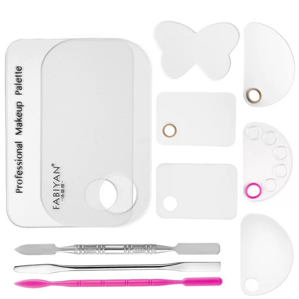 Factory Direct Sales Portable Acrylic Beauty Nail Art Palette Makeup Board Anti-Fall Gold Palette Set Ready for Sale