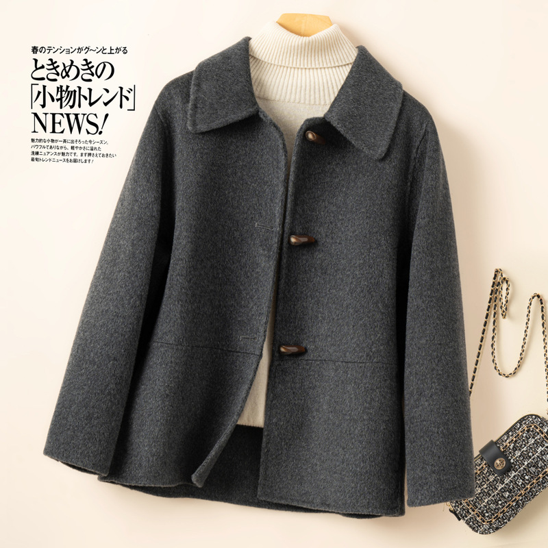 Middle-Aged Women's Woolen Outwear, Short Style, Small Size, Mother-In-Law's Wedding Banquet Wear, Double-Sided Wool Outwear