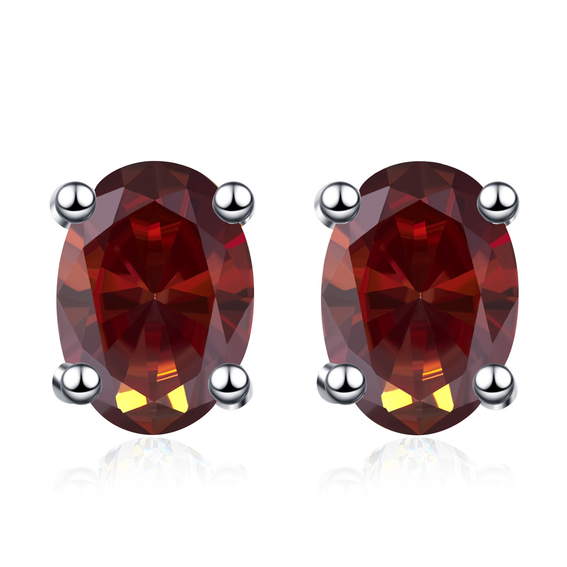 Color huevo 1CT moissanite orejetas rosa moissanite orejetas S925 joyería de plata esterlina exclusiva transfronteriza