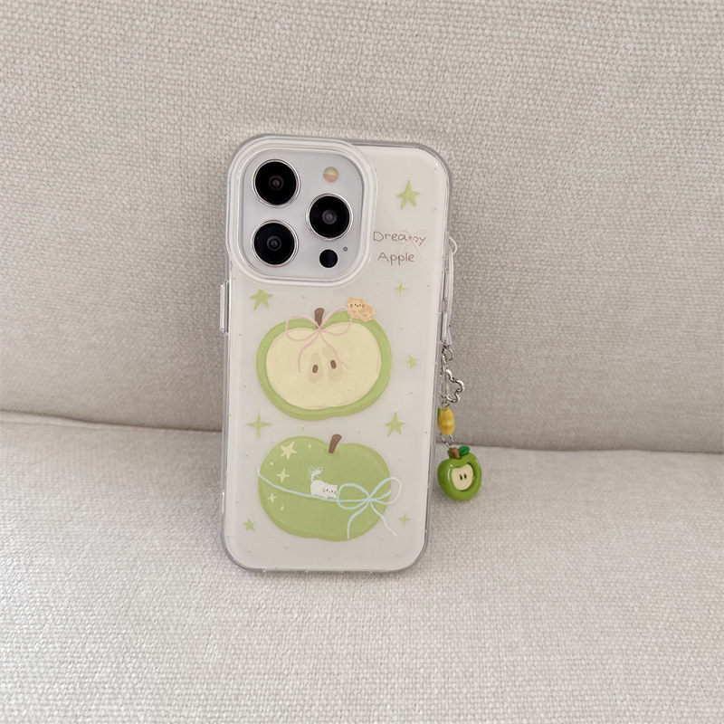 Simplicidad bolsa de rejilla de frutas ins para Apple 15ProMax Pareja iphone16Pro funda para teléfono móvil 13 nuevo 14