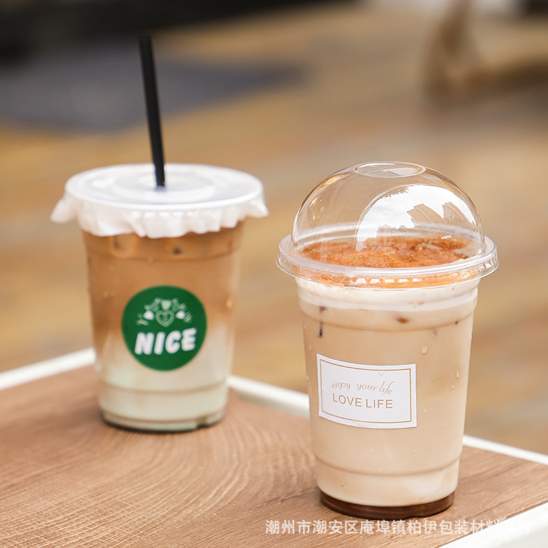 Celebridad en línea estilo INS leche taza de té café desechable taza de embalaje fruta limón té para llevar taza PET transparente bebida fría taza