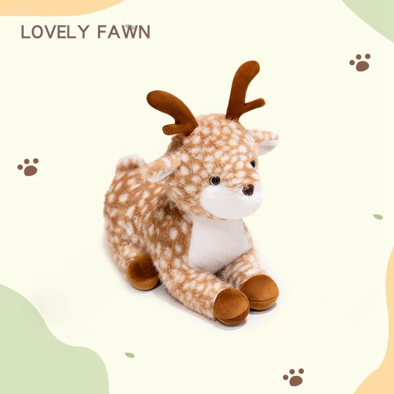 Elk Sika ciervo muñeca lindo ciervo juguete de peluche accesorios de fotografía para niños muñeca de trapo muñeca transfronteriza