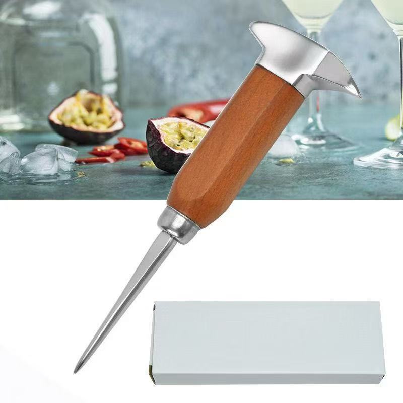Bartender's Japanese-Style Single-Prong Ice Pick Ice Crusher Ice Knife Single Spearhead Ice Pick Ice Chisel Ice Crushing Tool for Bar Use