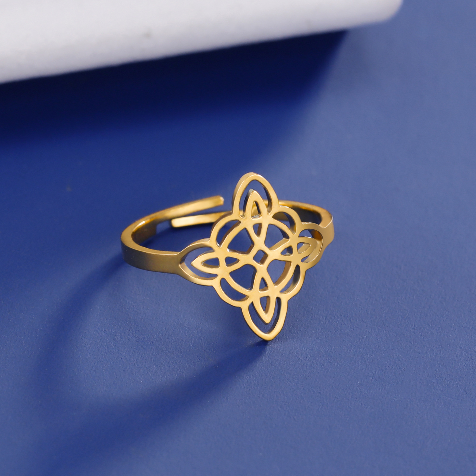 Women's Gender Wholesale Jewelry Simple Style Witches Knot Solid Color 304 Stainless Steel Plating Rings