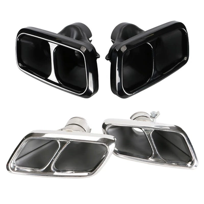 Exhaust pipe: four-outlet square black stainless steel
