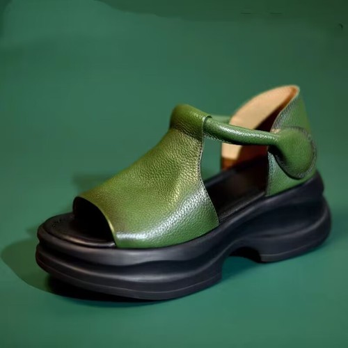 Summer New Women's Shoes European and American Thick Sole Wedge Sandals Open Toe Korean Style Fashion Hollow Roman Magic Mother Sandals