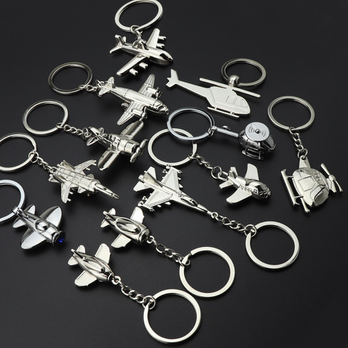 Simulation airplane keychain gift keychain 3D stereoscopic aviation model pendant aviation commemorative gift