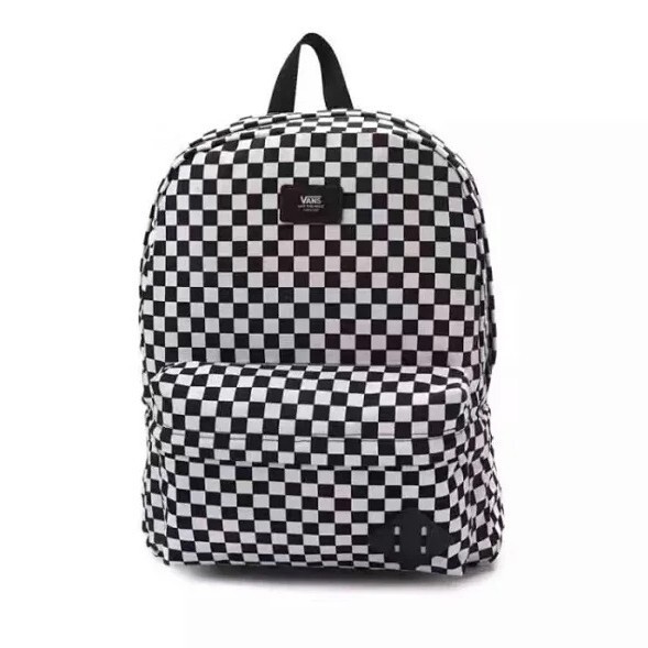 V @ ns Vance Trendy Checkerboard Backpack Unisex Large Capacity Joker Couple Schoolbag