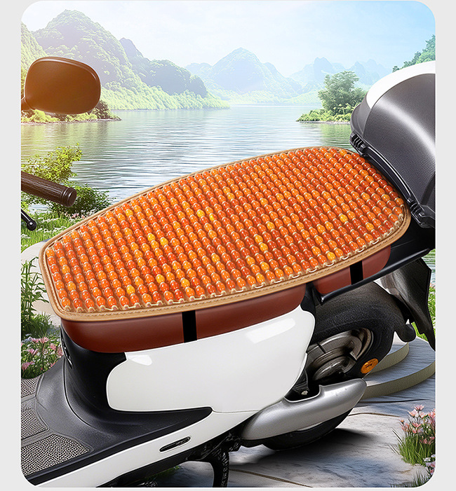 Electric Vehicle Resin Jade Sun Protection Mat Waterproof Heat Insulation Rainproof Seat Cushion Scooter Motorcycle Summer Sun Protection Seat Cushion