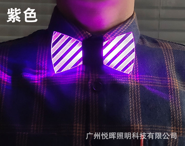 Corbata luminosa LED, suministros para fiesta de baile de Carnaval, pajarita luminosa de diez colores, accesorios de ambiente para discoteca, bar y discoteca