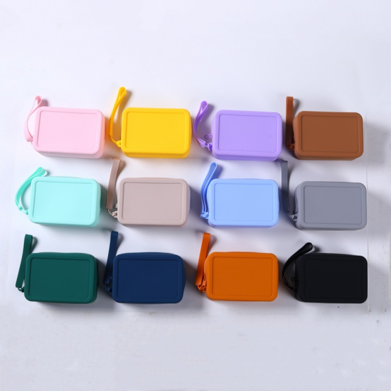 インターネットセレブシリコン収納小さな正方形バッグポータブルキードキュメント収納袋口紅化粧コイン小銭入れ