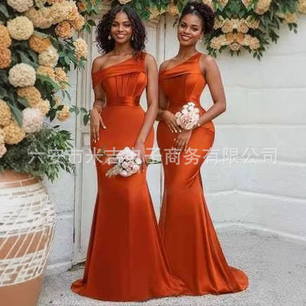 Foreign Trade African Women's Clothing Amazon Plus Size Dress European and American Banquet Elegant Prom Party Host Evening Dress