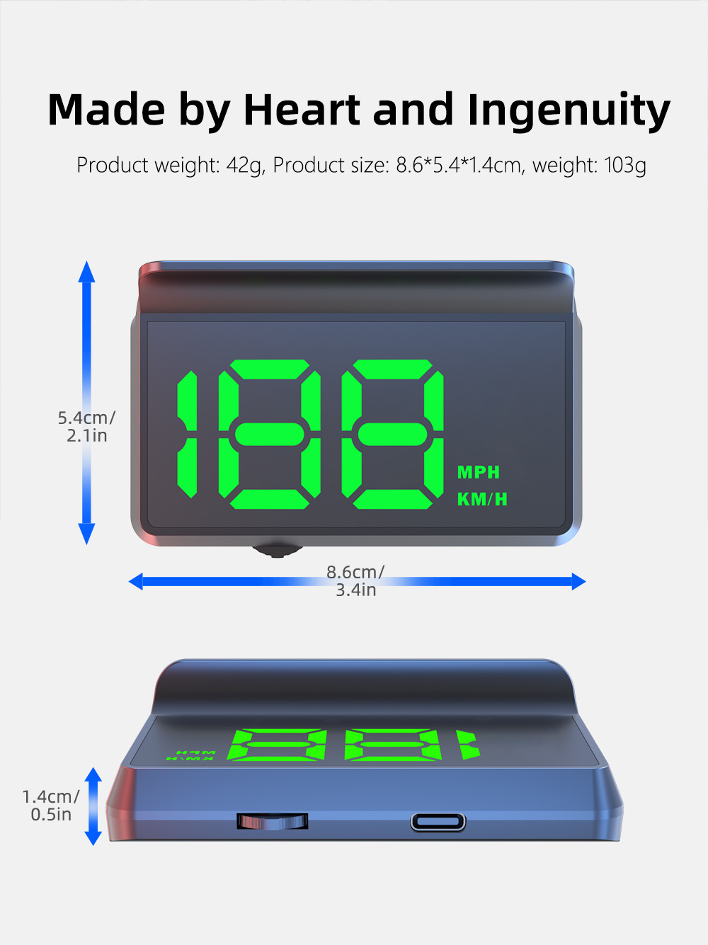 W2 Head-Up Display (HUD) for cars, universal speedometer, GPS, high-precision vehicle instrument projector for new energy vehicles