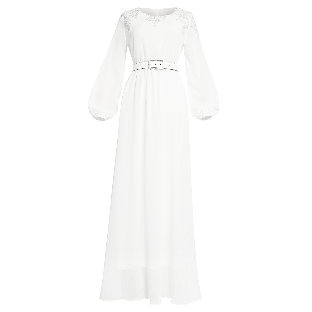 Women's Clothing fashion temperament commuting high waist slimming loose solid color dress _voghion.com