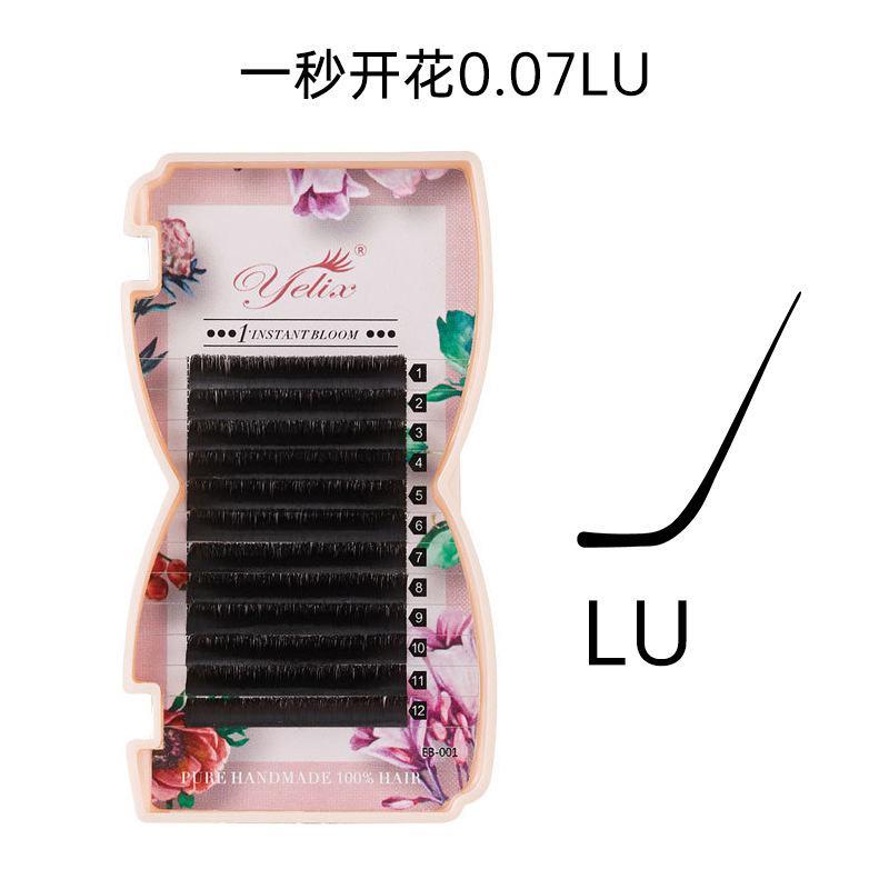 Fábrica al por mayor transfronteriza, pestañas falsas de 0.03 un segundo flores, pestañas dobladas, injerto suave, tienda de pestañas