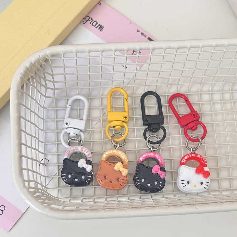 Cartoon Cute Kitty Cat Fun Keychain Girl Heart Bag Pendant Couple Girlfriend Gift Accessories