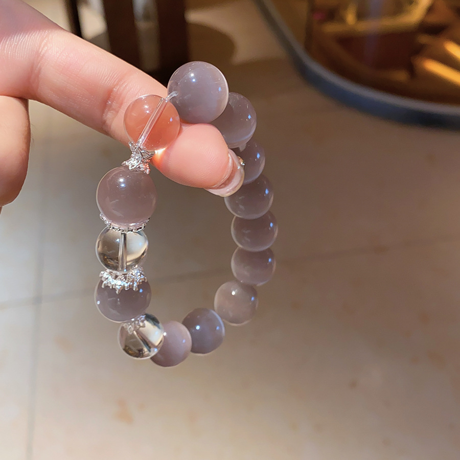 Pulsera de cuentas de cristal optimizada de ópalo natural 2025 nueva pulsera de todo fósforo de moda joyería de alta gama de nicho