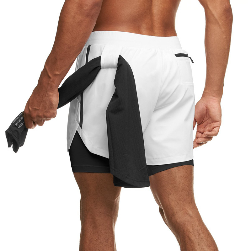 Heren zomer nieuwe geweven kwart shorts, sport sneldrogend basketbal midden taille met elastische binnenkant_voghion.com