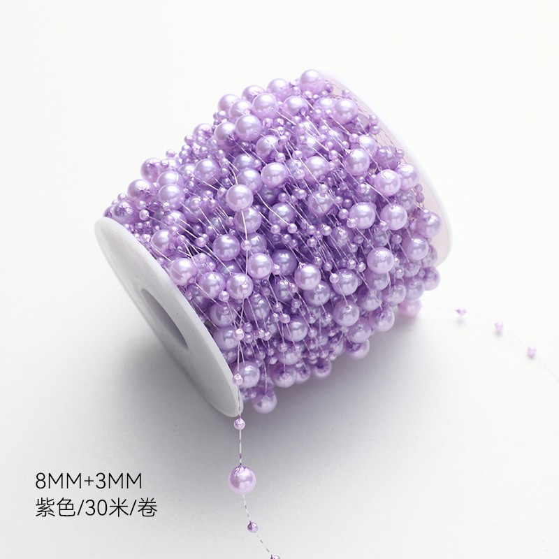 Navidad de siete colores cordier cadena de perlas cadena de perlas accesorios flores decorativas paquete de flores joyas DIY