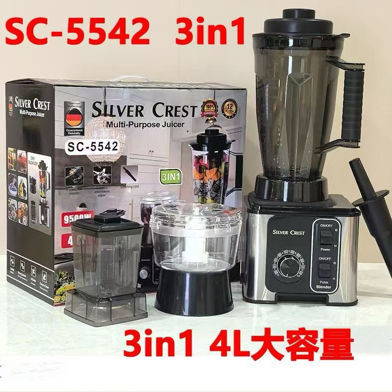 3L Export-Grade Three-In-One Stainless Steel Blender, Ultra-Large Capacity 3-in-1 Multifunctional Mixer, Juicer, Food Processor