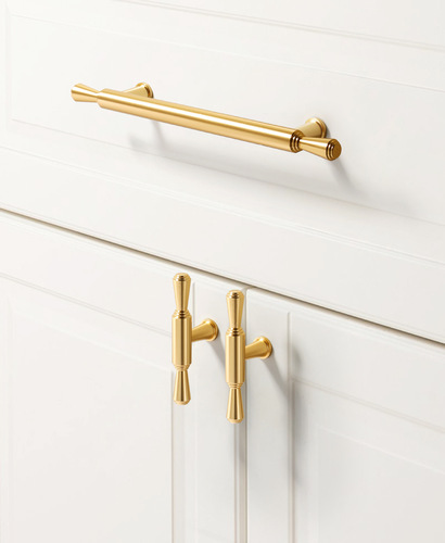 Modern minimalist Nordic wardrobe door golden copper drawer handle black extended American aluminum alloy cabinet handle