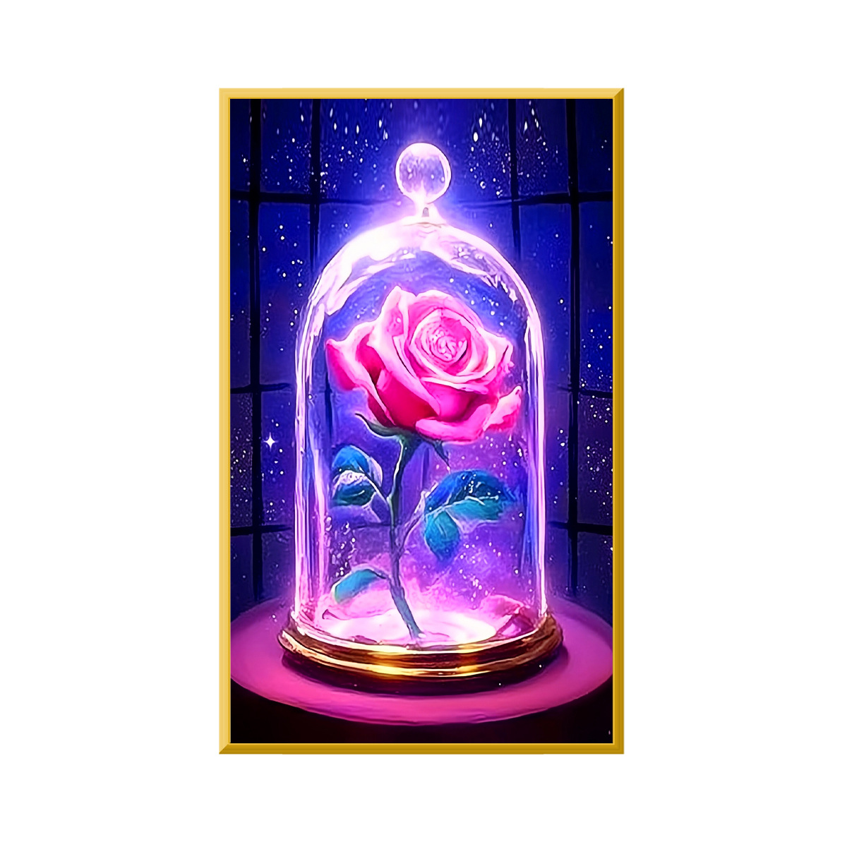 Mona Lisa Real Rosas de vidrio de bordado cruzado nuevo estilo hermoso paisaje de sueño sala de estar puerta de entrada pequeña bordado cruzado image 5