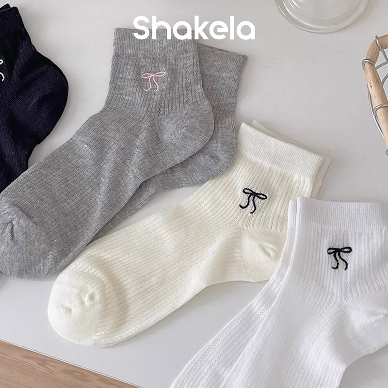 miu style bow short tube socks hollow anti-pilling cotton boat socks breathable sweat-absorbent ins style socks summer ultra-thin socks