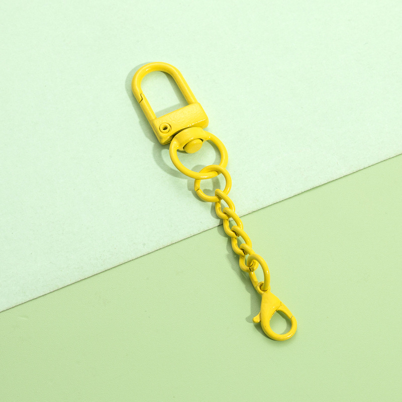 カラーペイント 4 セクションチェーンドアバックルキーホルダー diy ジュエリーアクセサリー手作り携帯電話バッグペンダント|undefined